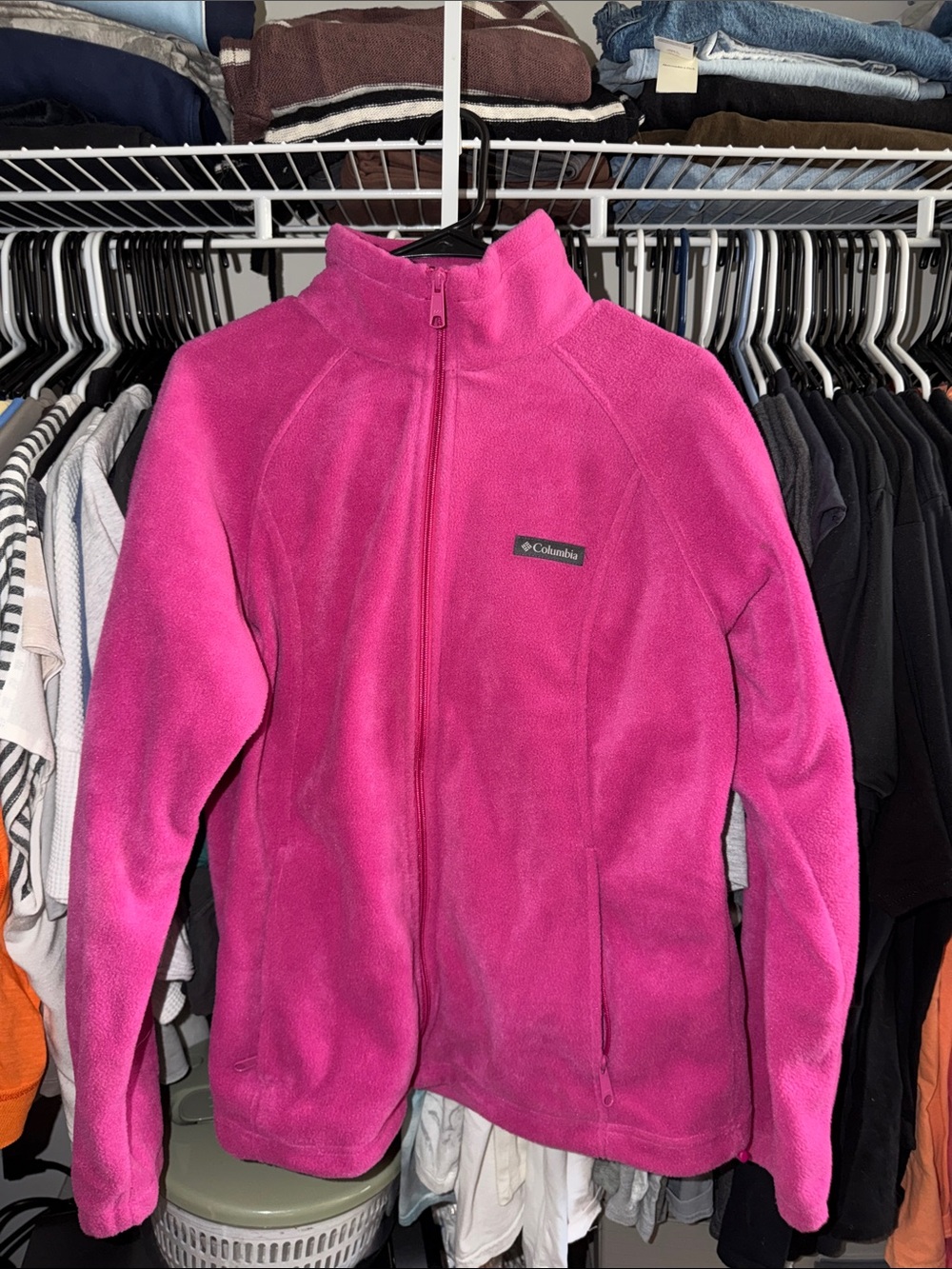 Columbia Bright Pink Full-Zip Fleece Jacket